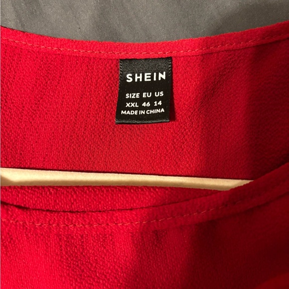 SHEIN Red Sleeveless High Low Top with Belt EUC - Picture 3 of 5